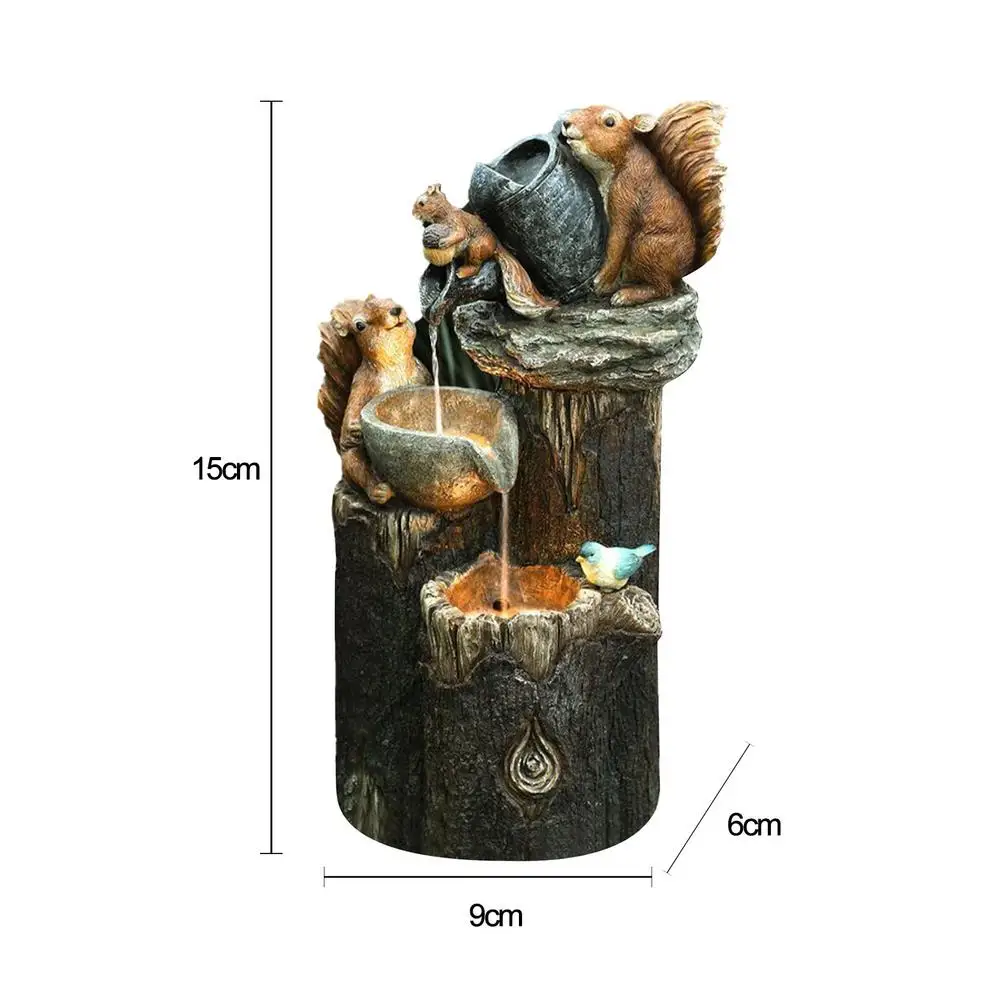 

Duck Statue Animal Garden Statue Resin Squirrel Duck Water Sound Statue Cascading Garden Decoration Fountain Decoration