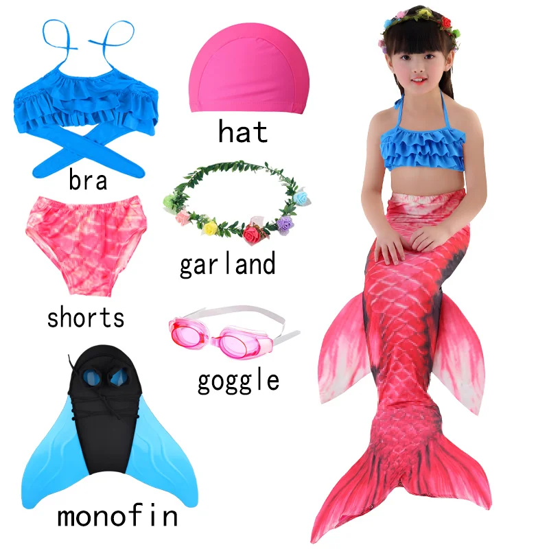 Детский купальный костюм с хвостом Русалочки карнавальный Купальник для девочек