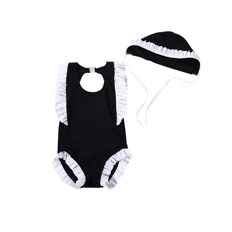 

family matching outfits 2021 Conjoined lotus bathing suit mother kids Women's Girls swimsuit mother daughter matching clothes