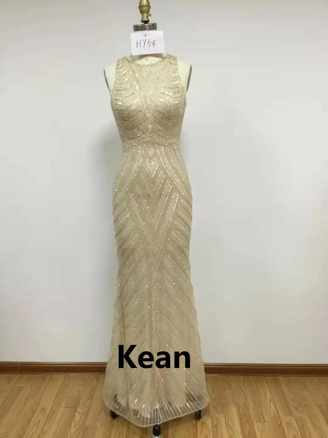 

Gold Evening Dresses Mermaid Bead Vestidos De Fiesta Formal Party Dress Islamic Dubai Kaftan Saudi Arabic Prom Gown Real Photo