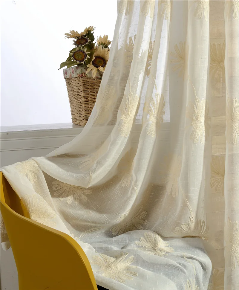 Жаккардовые вертикальные прозрачные шторы для гостиной 1 панель бежевая