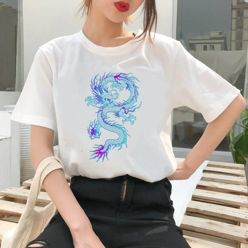 

Women's T-shirt latest dragon Totum O-neck T-shirt printing fashion short-sleeved street T-shirt Harajuku top