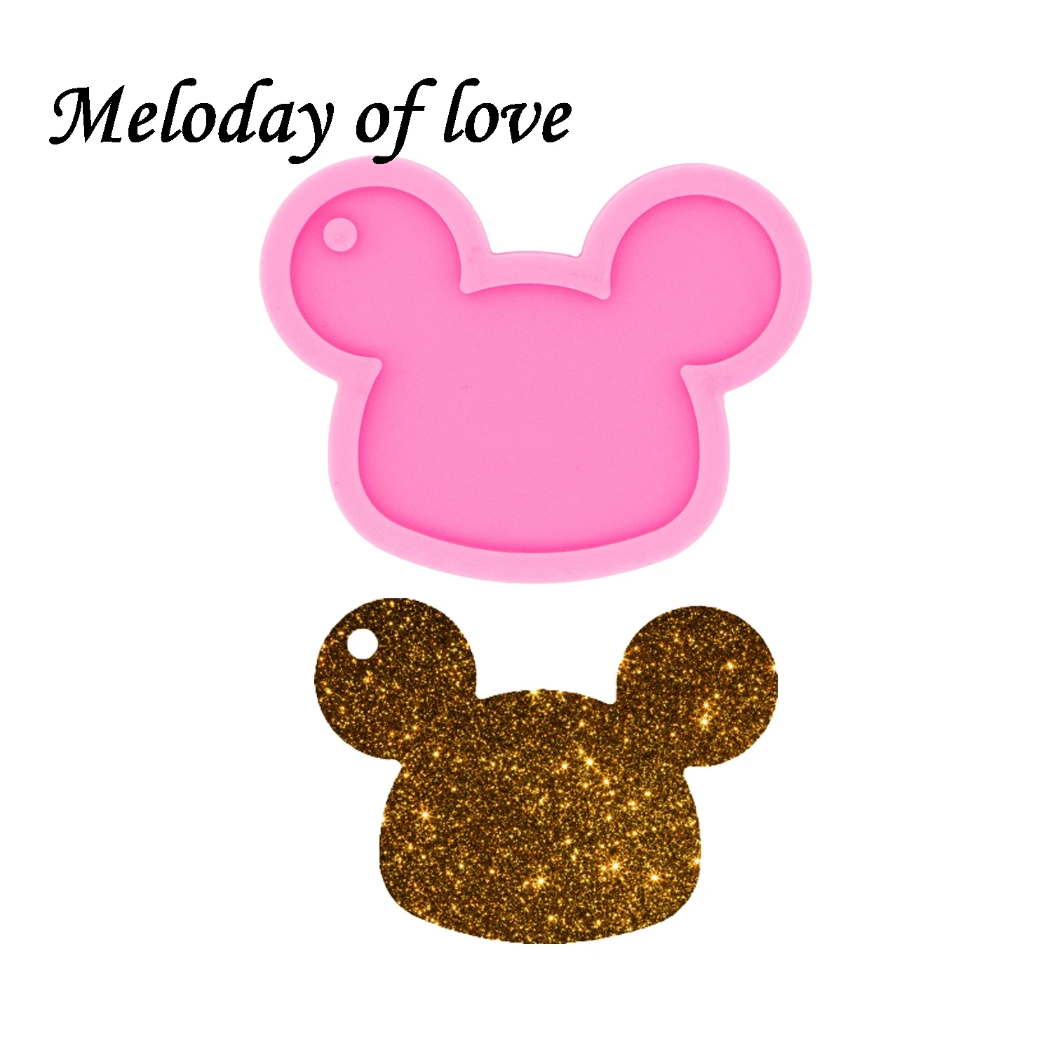 Блестящая Глянцевая форма головы Мыши DIY полимерная глина брелок силиконовая для