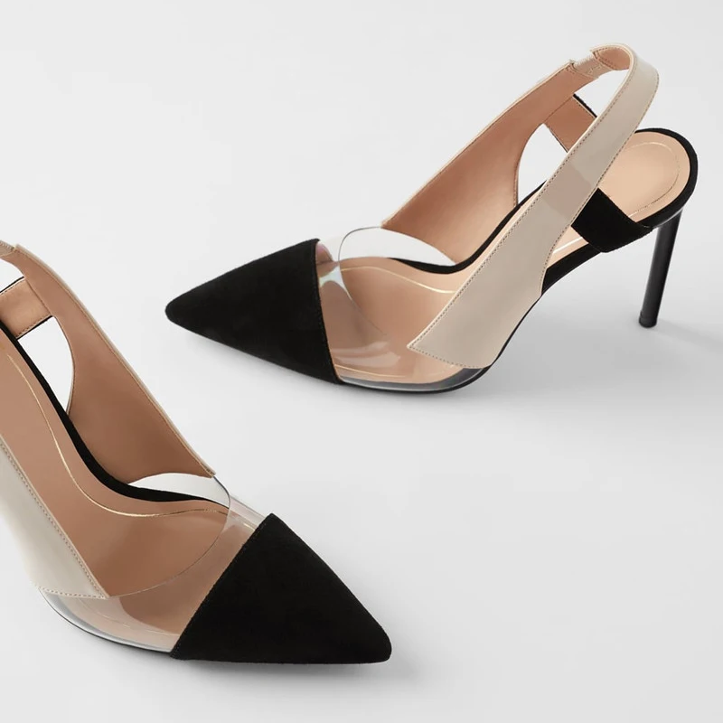 Туфли лодочки женские на тонком высоком каблуке пикантные заостренный носок