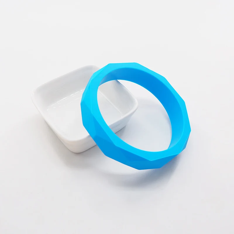 Blue Chenkai 10 шт. BPA Бесплатный DIY силиконовый Прорезыватель для зубов браслет детский браслет зубное кольцо для ребенка сенсорная соска Жевательная Подвеска для игрушки подарок - Цвет: Blue