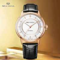 seagull mechanical watch 40mm ultra thin simple business automatic mechanical watch leisure belt waterproof watch 6061