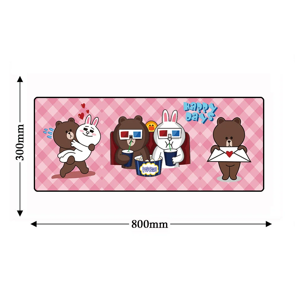 Большой милый коврик для мыши с изображением животных собак кошек натуральный