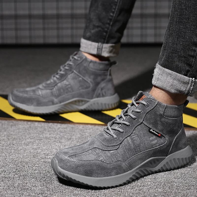 

Lightweight Men's Safety Shoes Male Boots Steel Toe Shoes For Men Anti-Smashing Boots Protective Shoes Breathable Boots For Men