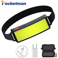 led headlamp portable mini cob led headlight with built in battery flashlight usb rechargeable head lamp torch