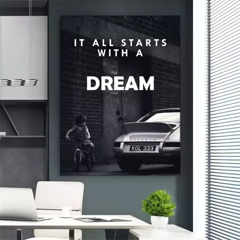 

Canvas HD Printed Painting Wall Art Kid Saw A Car Poster Home Decor Inspirational Words Picture Living Room Modular No Framework