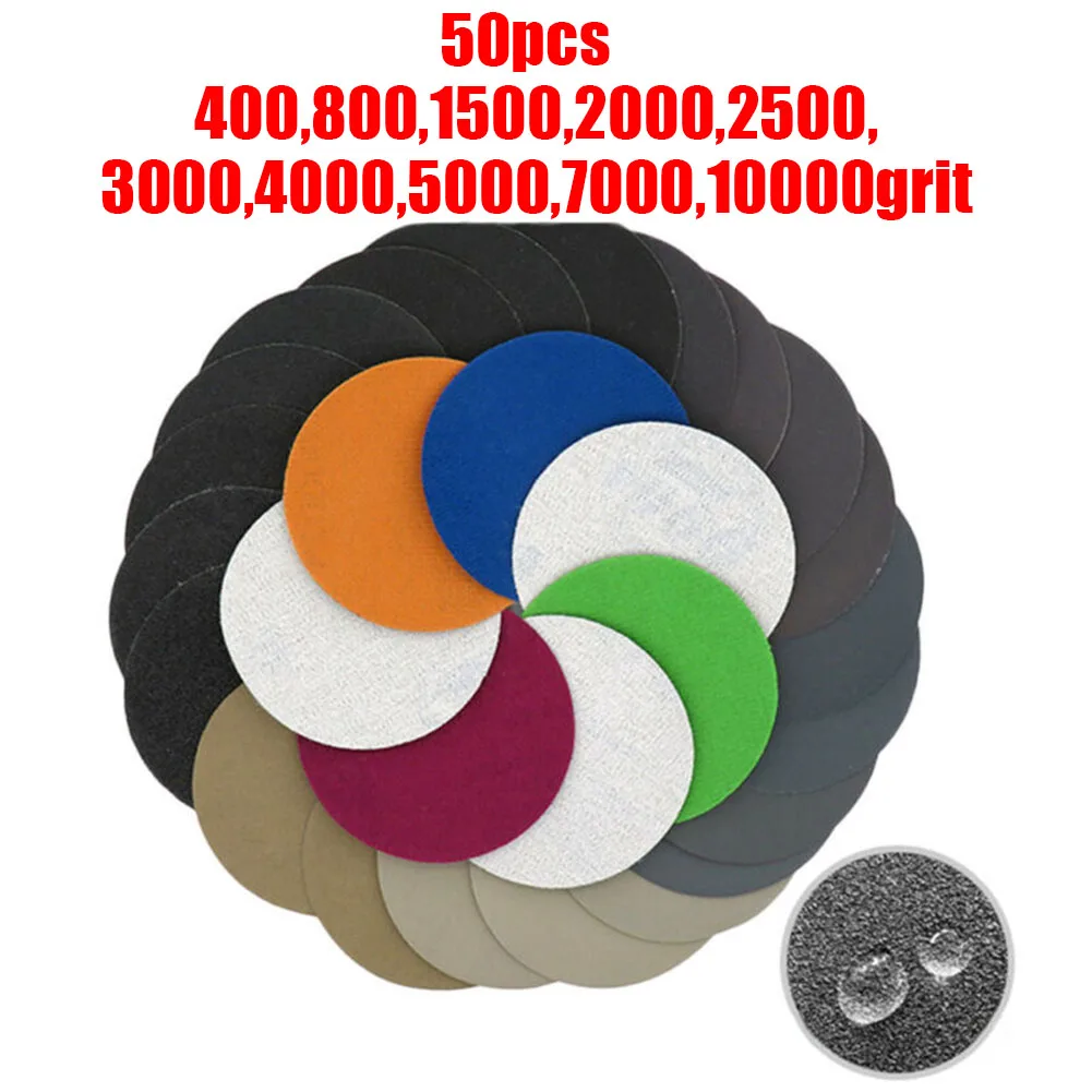 50 шт 10 размеров 400-10000 сетки 3 дюйма/75 мм Флокирование обратно/лучше