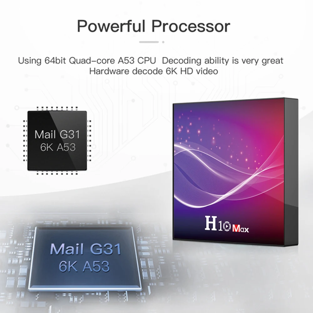 4GB+32G/64GB Android 10.0 OS 2.4G WIFI 6K HDR 4K Set Top Box H616 TV Box(US UK EU AU Plug) H10 Max TV Box Smart Media Player