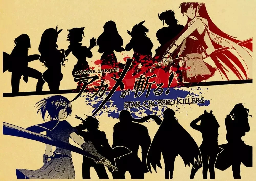 

Japanese Anime Akame Ga Kill Poster Vintage Wall Picture for Home Room Wall Decor Retro Art Painting