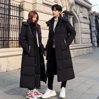 Top Grade Men's Women Black Yellow Winter Long Coat  90% White Duck Down Thicken Warm Korean Brand  Mens Jackets 5XL