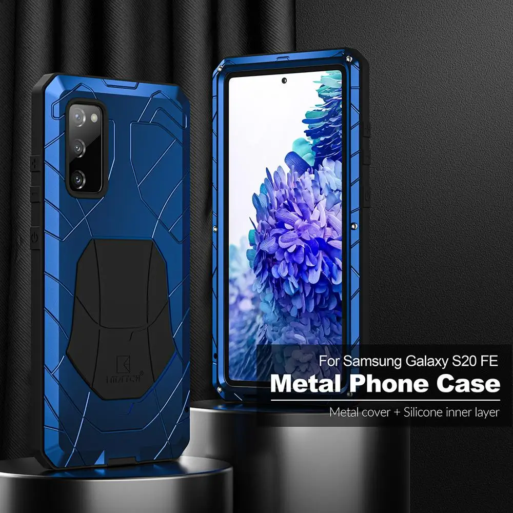 for samsung galaxy s20 fe s21 s21plus s21ultra case aluminum metal tempered glass screen protector galaxy s20 fe 5g funda cover free global shipping
