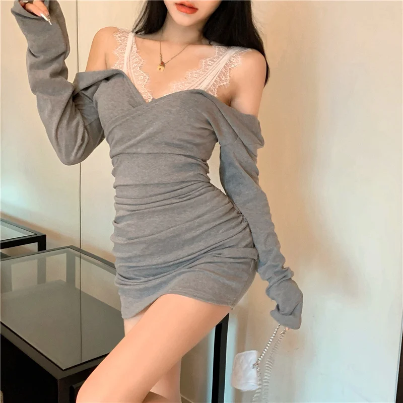 

Sexy off-the-Shoulder Lace Slim-Fit Rac