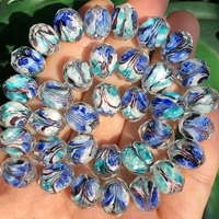 12mm murano transparent faceted rondelle blue green lampwork crystal glass beads for bracelet making women diy accessories