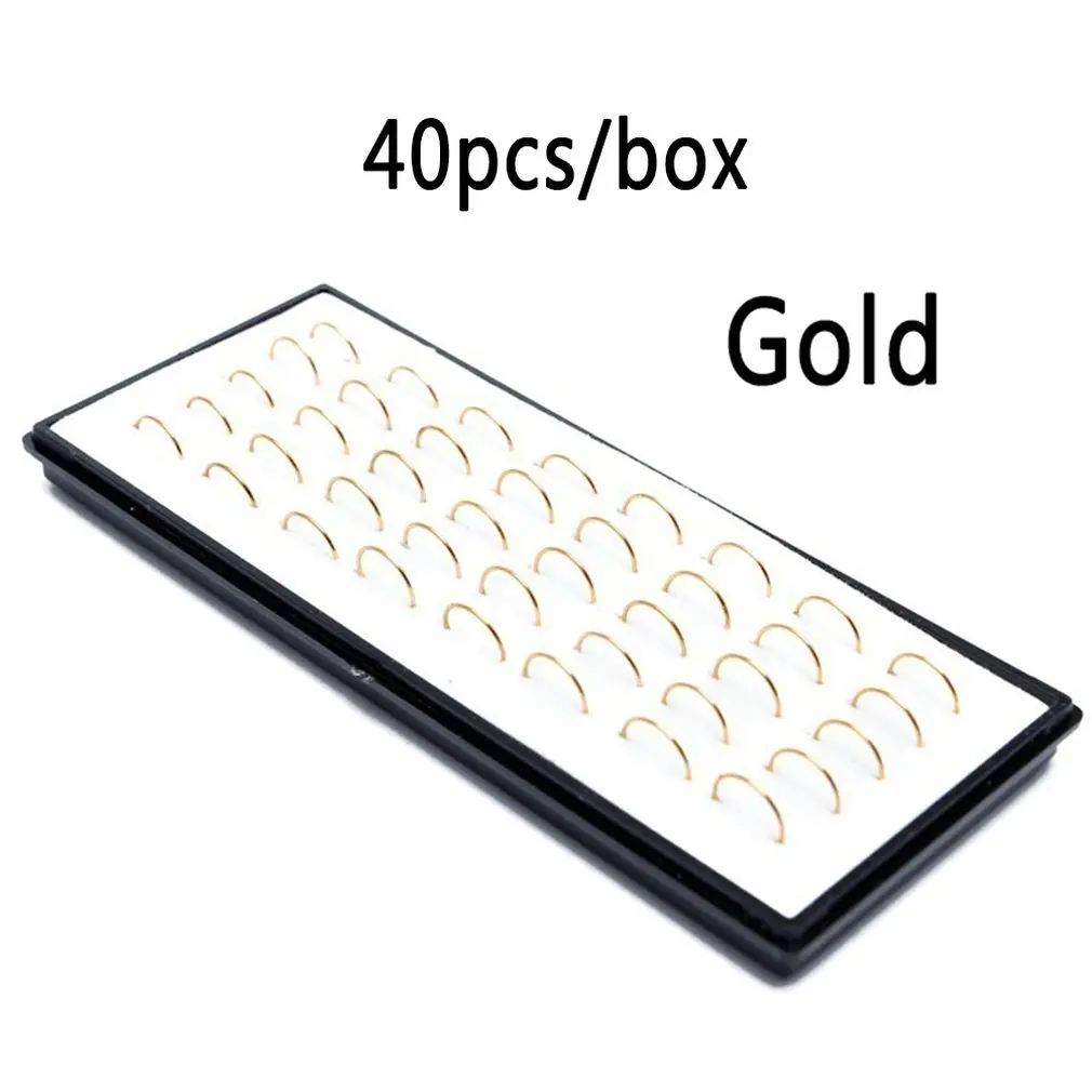 40pcs gold Открытый круг кольцо из нержавеющей стали для носа гвозди носовые украшения для пирсинга из нержавеющей стали кольцо для носа - Окраска металла: 40pcs gold