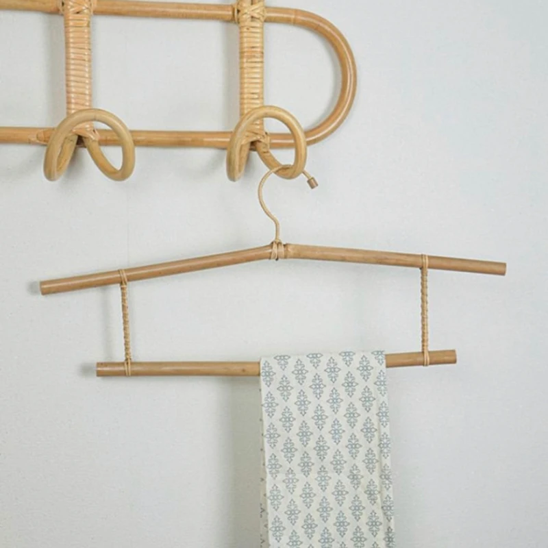 

2Pcs Rattan Wall Hooks Clothes Hat Hanging Hook Crochet Hangers for Home Hotel Dorm Decor Rattan Clothes Organizer