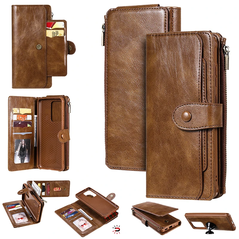 

Чехол-кошелек на молнии для Samsung Galaxy S20 S20 Plus, съемный кожаный чехол-книжка для Samsung S20 Ultra, многофункциональный чехол для телефона