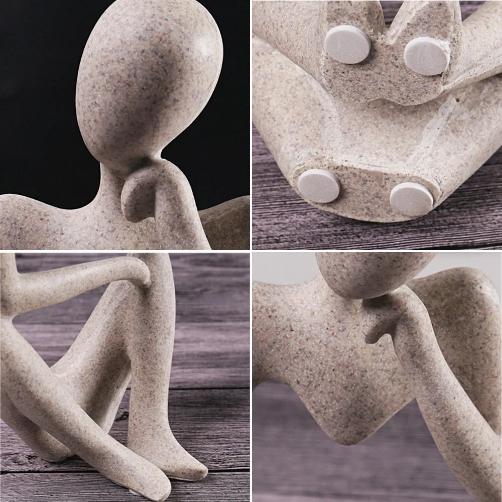 

3 Styles Thinker Statue Resin Figurine Office Home Decoration Desktop Decor Handmade Crafts Sculpture Modern Art