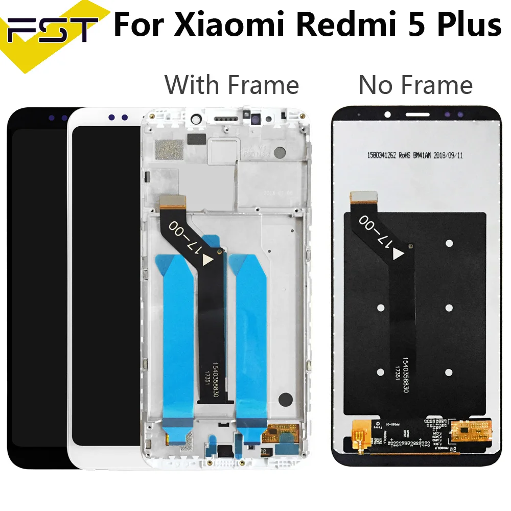 Оригинальный Лучший ЖК-дисплей Xiaomi Redmi 5 Plus IPS, 10-точечный сенсорный экран, дигитайзер в сборе, датчик + рамка Redmi5 Plus MEG7, ЖК-дисплей