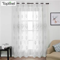 luxury yarn embroidered sheer curtains for living room tulle curtains for bedroom window decoration european style wedding
