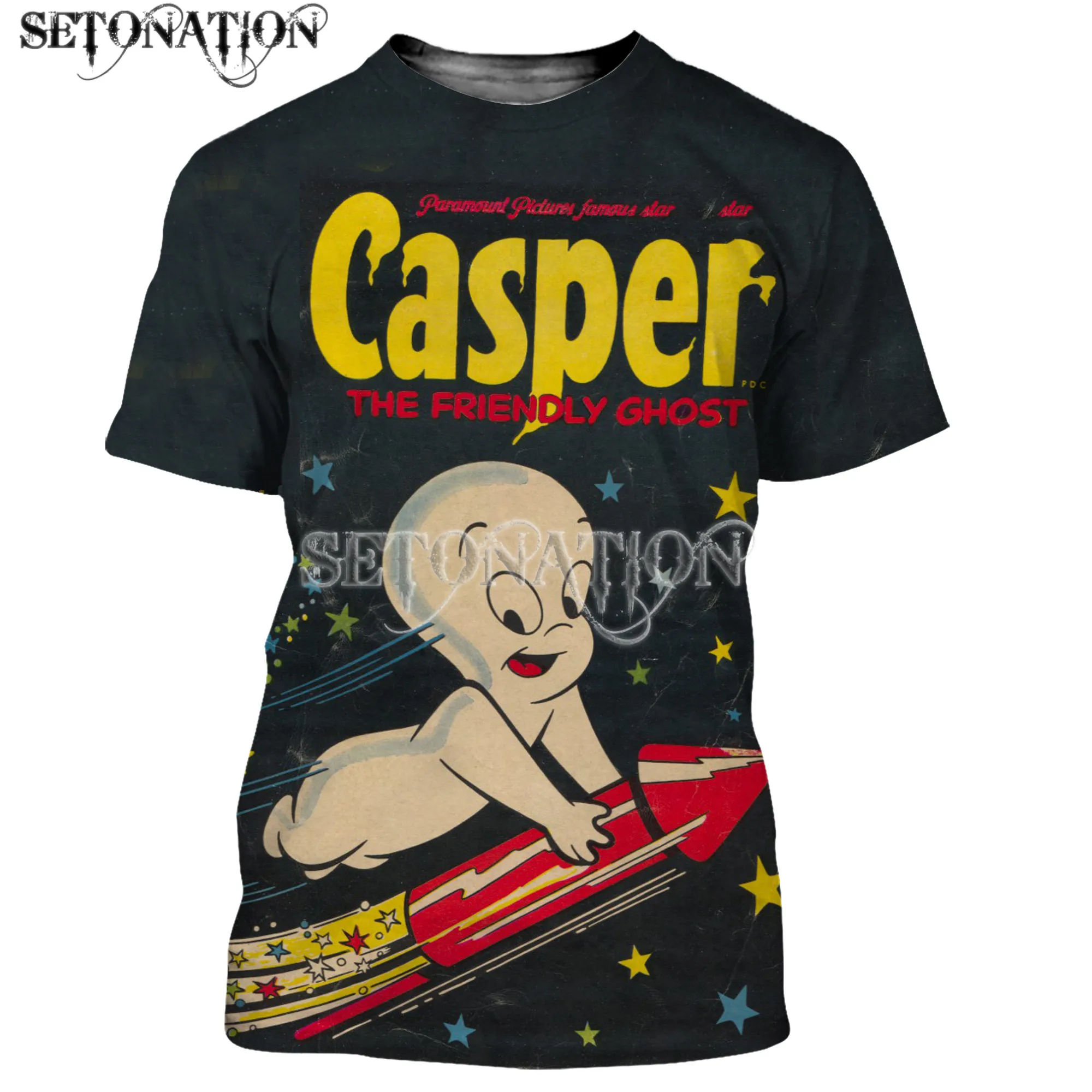 Мужские/женские футболки Casper с 3D принтом высокого качества Повседневная