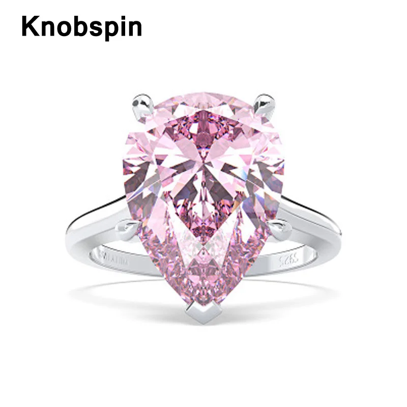 

Knobspin 100% Серебро 925 пробы 2021 классические каплевидные 10 карат высокоуглеродистые бриллианты Love для женщин кольцо ювелирные изделия для свад...