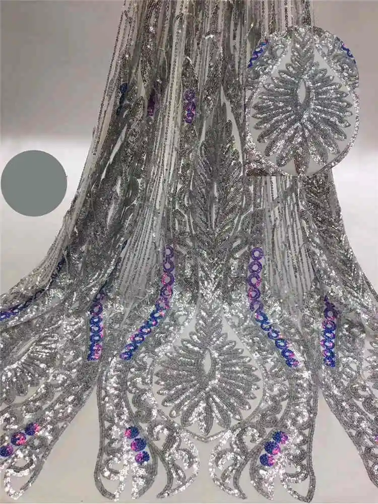Competitive Prices Super Quality Lace Fabric With Sequins Sequence For Wedding or party Dresses NX842z 5yards/pieces | Дом и сад