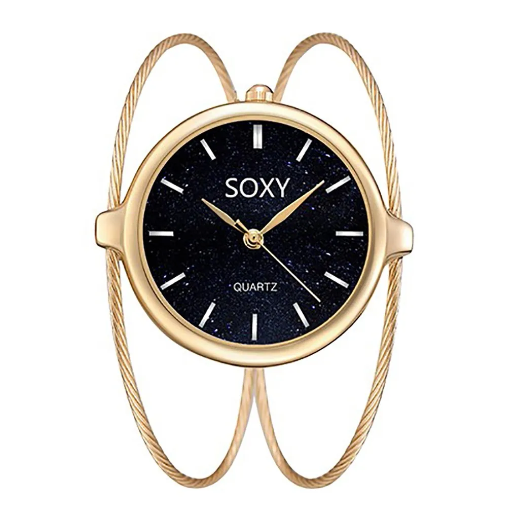 Часы наручные Soxy женские с браслетом из стальной проволоки модные круглые