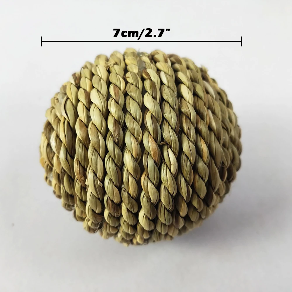 

4Pcs/set Pet Balls Rabbit Toys Bunny Straw Rattan Woven Chewing Ball Teeth Cleaning Toys Training Biting