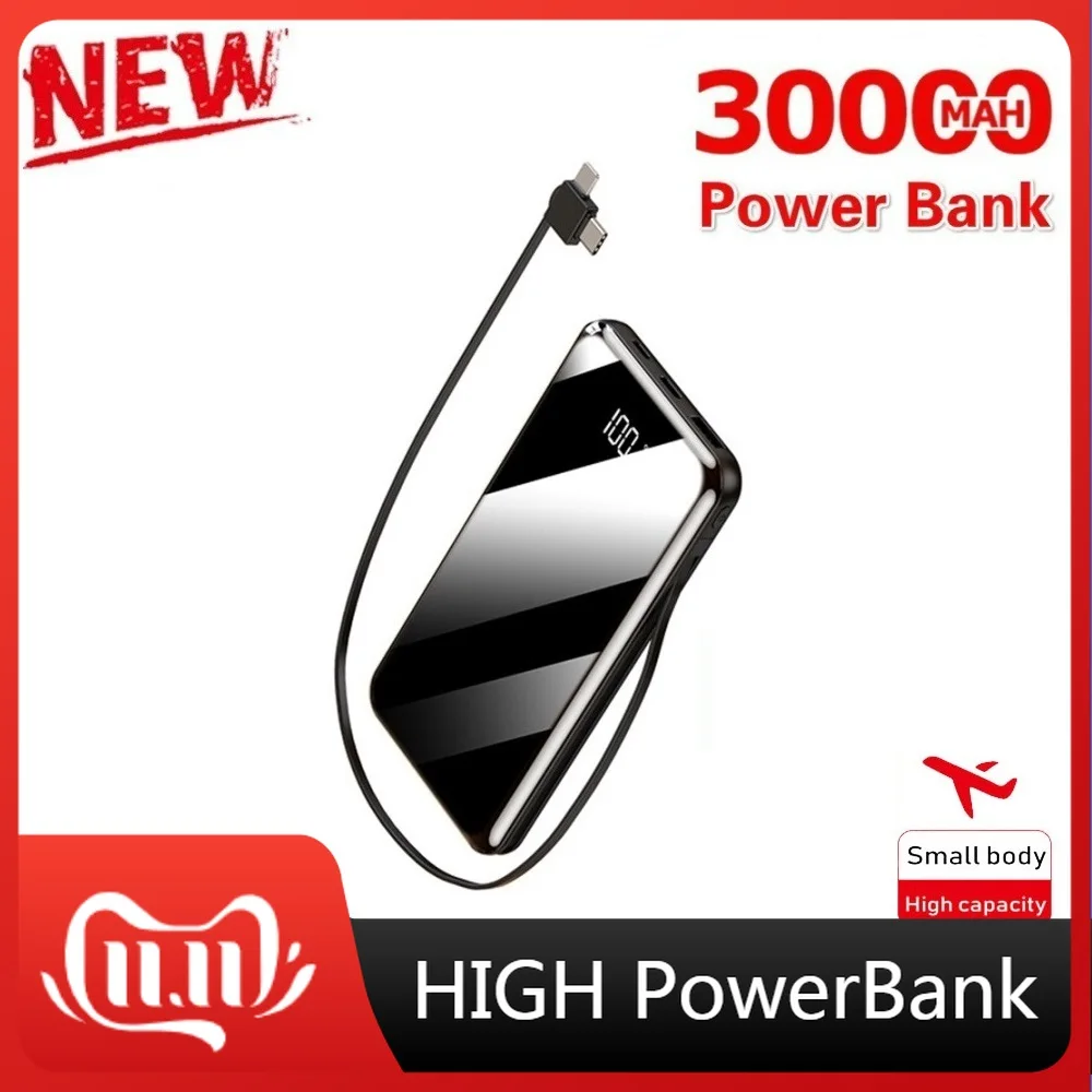 

30000mAh Power Bank Portable Full Screen Large Capacity External Battery Fast Charger For iPhone X S Xiaomi Redmi Power CD15