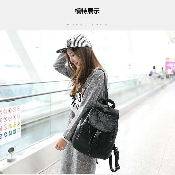 

YJ1541 2021 new women Leather travel bag backpack
