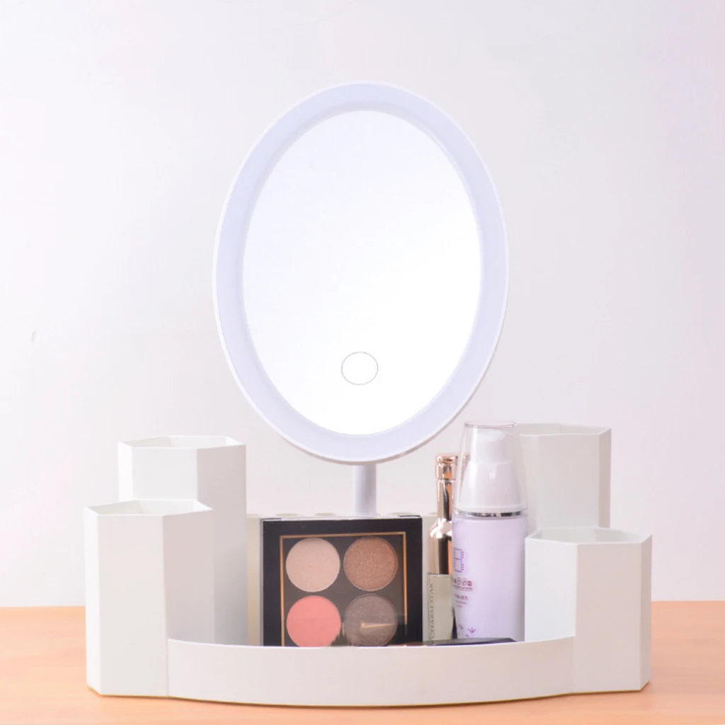 Зеркало для макияжа премиум класса MagiDeal с регулируемым углом и светодиодной