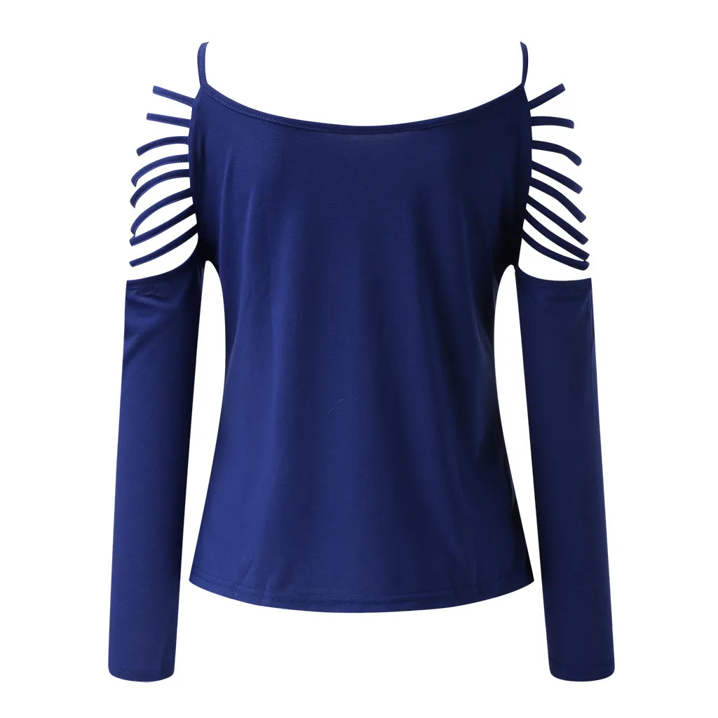 Женская футболка с длинным рукавом открытыми плечами и принтом розы|Футболки| |