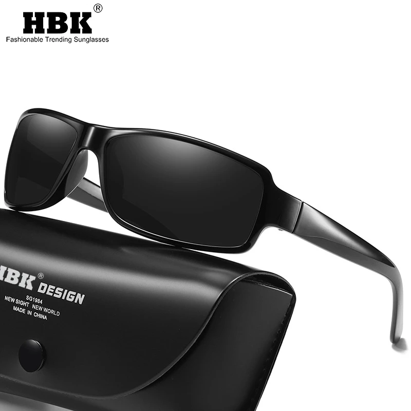 HBK новинка 2019 мужские поляризованные солнцезащитные очки прямоугольные для