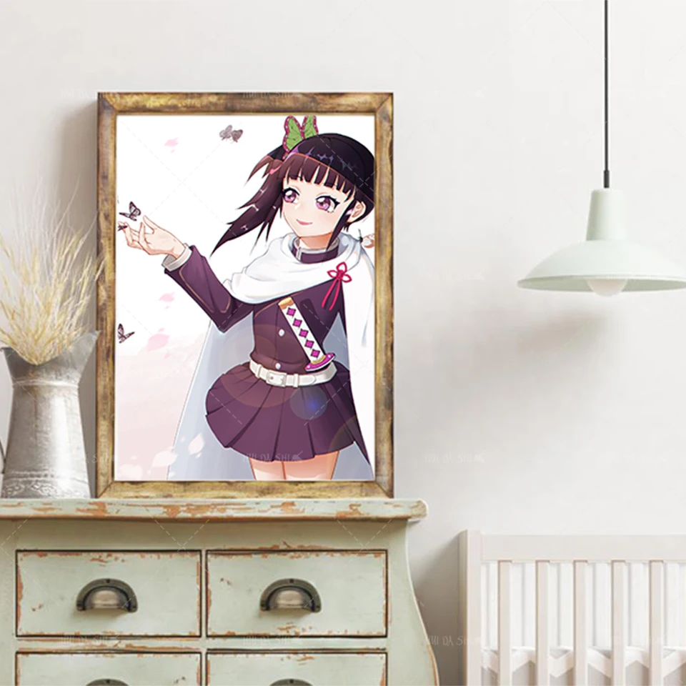

Anime Demon Slayer Poster And Butterfly Print Mural Art Canvas Painting Boy Painting Mural Living Room Home Decoration Frame