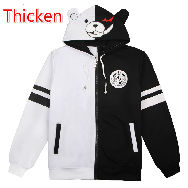 style1 Danganronpa Monokuma костюм косплей унисекс Толстовка Черный Белый Медведь Костюмы Пальто Куртка - Цвет: style1