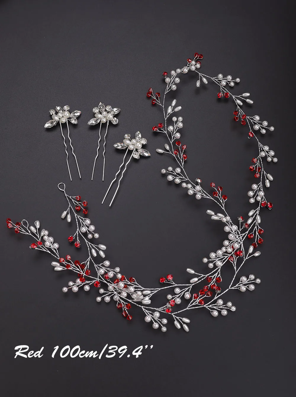 Свадебные волосы лоза и шпилька набор синий красный фиолетовый стразы жемчужные