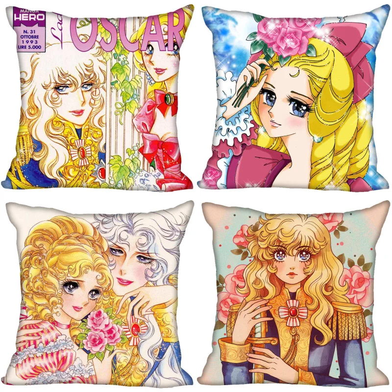 

Anime The Rose of Versailles Pillow Cover Bedroom Home Office Decorative Pillowcase Square Zipper Pillow Cases Eco-Friendly 0406