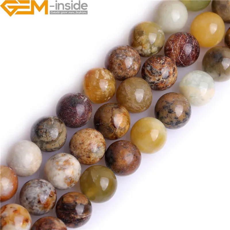 Натуральные Круглые разноцветные бусины из нефрита Хуа шоу для изготовления