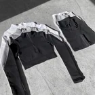 Бесшовный Женский комплект для йоги, тренировочная спортивная одежда, одежда для спортзала, топ без рукавов для фитнеса, Леггинсы пуш-ап с высокой талией, спортивные 2 шт.