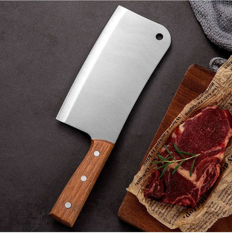 

Kitchen Knife Household Slicing Knife Sharp Stainless Steel Knives Wooden Handle Chopper Bone Meat Chef's Knife Gift Knife