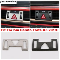 for kia cerato forte k3 2019 2022 car warning light button frame cover trim silver black brushed stainless steel interior