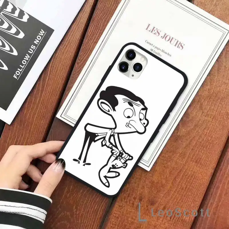 

Bean cartoon animation funny Phone Cases for iPhone 11 12 pro XS MAX 8 7 6 6S Plus X 5S SE 2020 XR Soft silicone