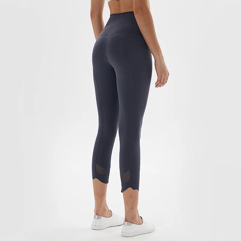 Женские обтягивающие штаны капри с высокой талией для йоги фитнеса бега спорта