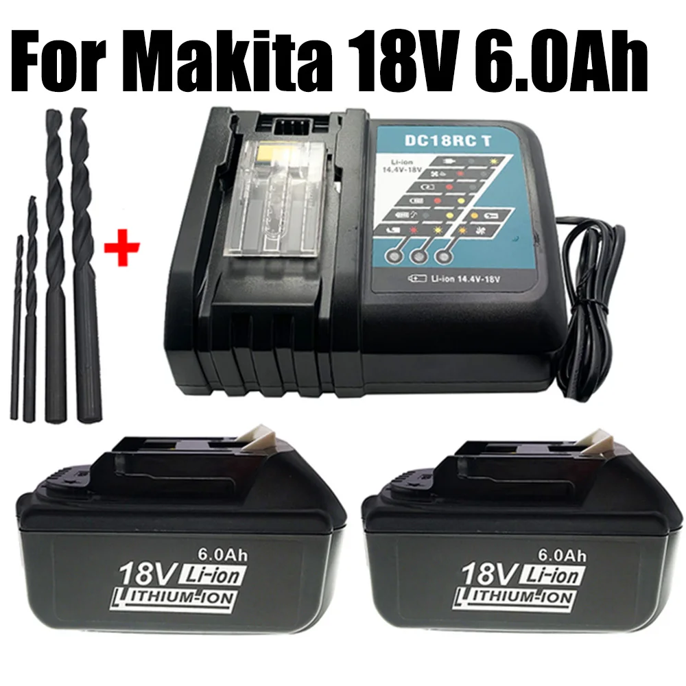 

Для аккумуляторной литий-ионной батареи Makita 18 в, 6,0 Ач, модели BL1860B, BL1860, BL1850,Charger,Suit,New.