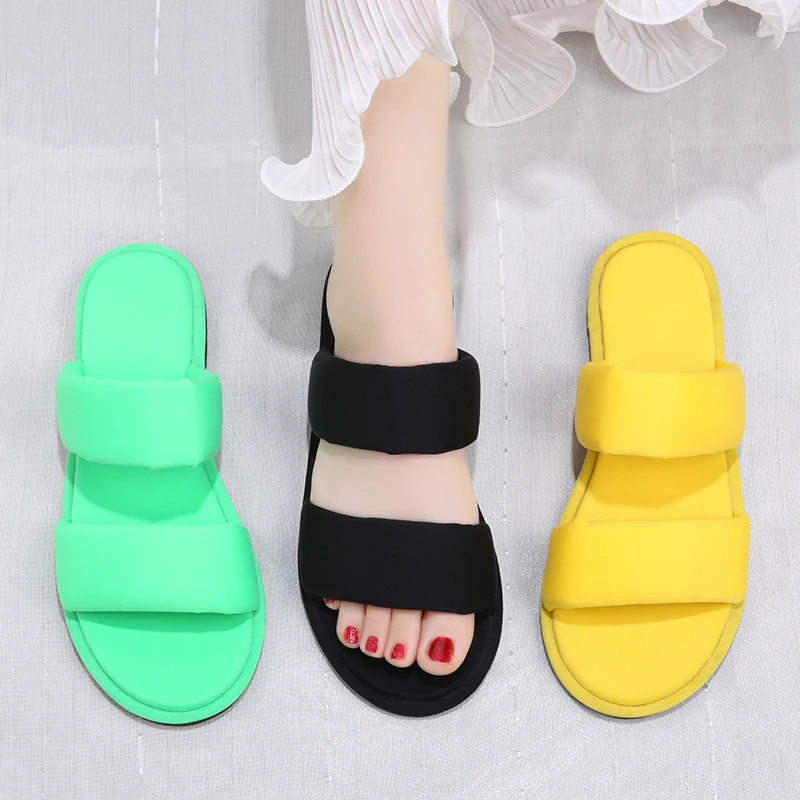 Женские летние пляжные шлепанцы сандалии на плоской подошве пляжная обувь с