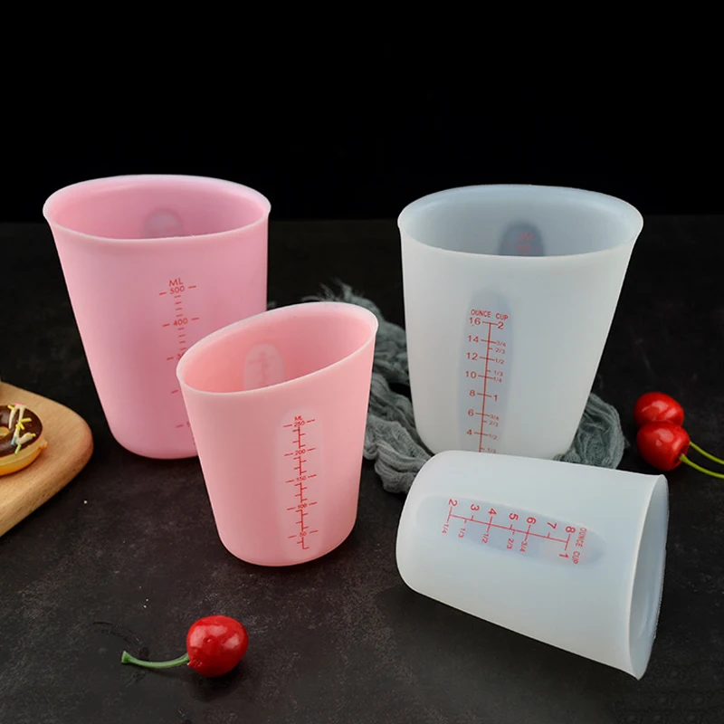 

500ml/250ml Silicone Measuring Cup Visual Scale Resin Glue Crystal DIY Tool Jewelry Make Practical Reusable Measuring Tools